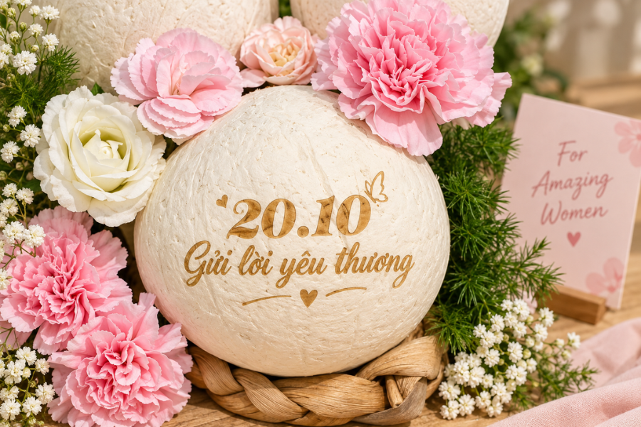 Dừa Trọc Khắc Thông Điệp 20/10 2