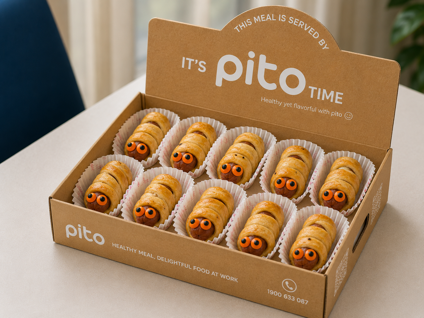 Box 30 Bánh Hotdog Tạo Hình Xác Ướp