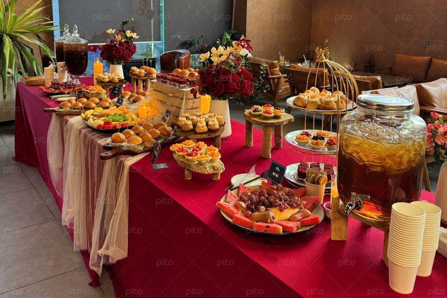 Tiệc Tea Break Decor Tone Đỏ