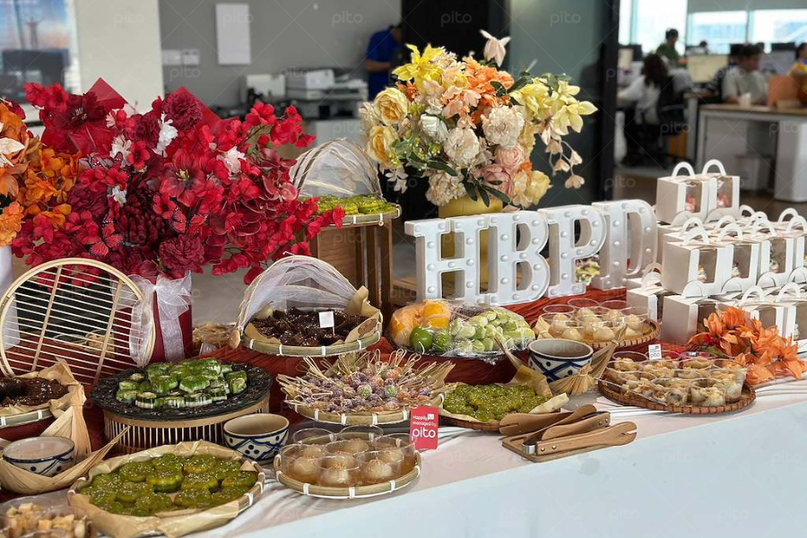 Tiệc  Tea Break Bánh Quê Trang Trí Mẹt Tre 3