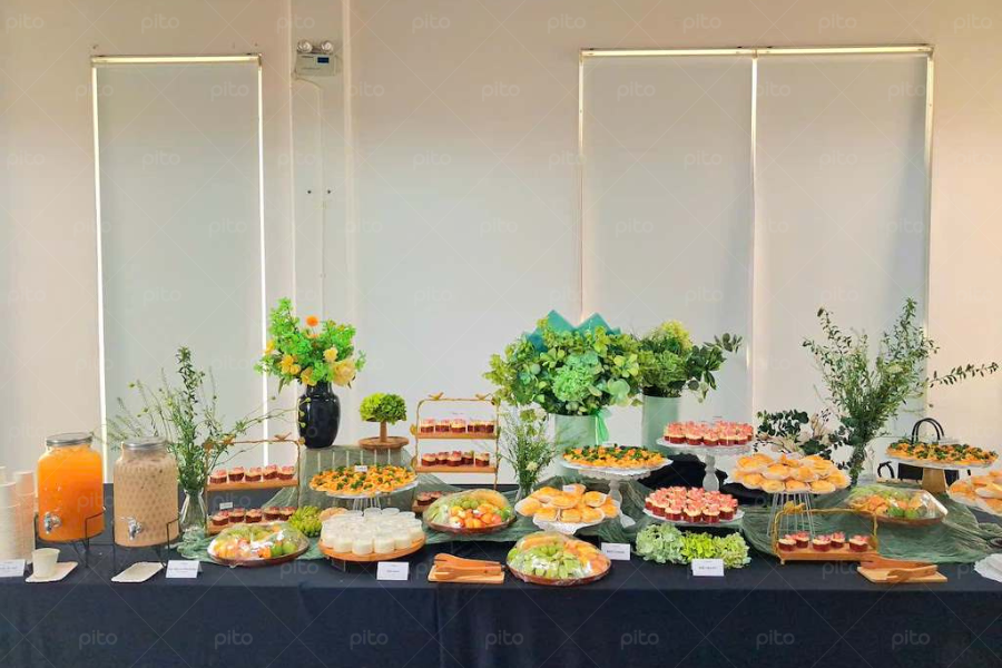 Tiệc Tea Break  Tone Xanh Lá set 4